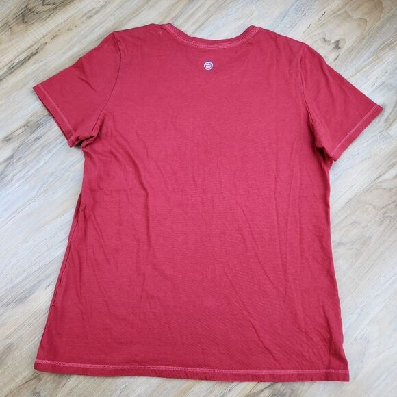 🔹️Life Is Good Faded Red Americana Daisy Vneck Short Sleeve Top Medium - Picture 4 of 11